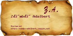 Zámbó Adalbert névjegykártya